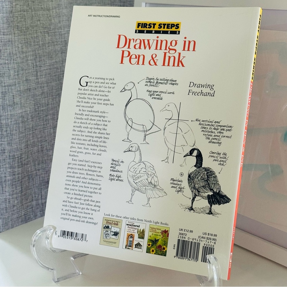SIGNED Drawing In Pen & Ink Claudia Nice First Steps Series Paperback Book - Picture 10 of 10